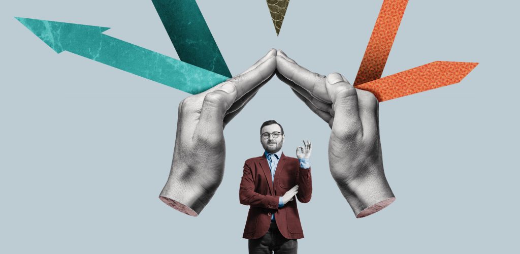 Business,Insurance,Against,Negative,Factors,And,Risks.,Art,Collage.